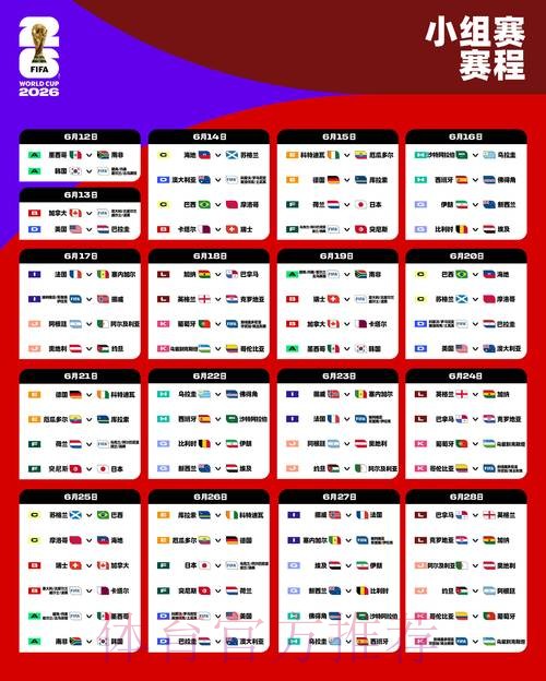 世界杯小组赛赛程在哪里看